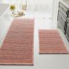 imageHVERSAILTEX Waffle Bath Mat Super Absorbent Bathroom Mats Non Slip Bath Rugs for Bathroom Floor Machine Washable Ultra Soft Bathroom Rugs for Beside Tub 32 x 20 Plus 24 x 17  Inches Irish CreamSoft Pink