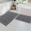 imageHVERSAILTEX Waffle Bath Mat Super Absorbent Bathroom Mats Non Slip Bath Rugs for Bathroom Floor Machine Washable Ultra Soft Bathroom Rugs for Beside Tub 32 x 20 Plus 24 x 17  Inches Irish CreamGrey