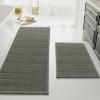 imageHVERSAILTEX Waffle Bath Mat Super Absorbent Bathroom Mats Non Slip Bath Rugs for Bathroom Floor Machine Washable Ultra Soft Bathroom Rugs for Beside Tub 32 x 20 Plus 24 x 17  Inches Irish CreamSmokey Olive