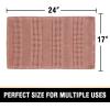 imageHVERSAILTEX Waffle Bath Mat Super Absorbent Bathroom Mats Non Slip Bath Rugs for Bathroom Floor Machine Washable Ultra Soft Bathroom Rugs for Beside Tub 32 x 20 Plus 24 x 17  Inches Irish CreamSoft Pink
