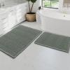 imageHVERSAILTEX Waffle Bath Mat Super Absorbent Bathroom Mats Non Slip Bath Rugs for Bathroom Floor Machine Washable Ultra Soft Bathroom Rugs for Beside Tub 32 x 20 Plus 24 x 17  Inches Irish CreamLichen