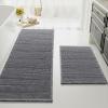 imageHVERSAILTEX Waffle Bath Mat Super Absorbent Bathroom Mats Non Slip Bath Rugs for Bathroom Floor Machine Washable Ultra Soft Bathroom Rugs for Beside Tub 32 x 20 Plus 24 x 17  Inches Irish CreamGrey