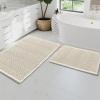 imageHVERSAILTEX Waffle Bath Mat Super Absorbent Bathroom Mats Non Slip Bath Rugs for Bathroom Floor Machine Washable Ultra Soft Bathroom Rugs for Beside Tub 32 x 20 Plus 24 x 17  Inches Irish CreamIvory
