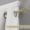 imageHVERSAILTEX Window Curtain Rods for Windows 28 to 48 Inches Adjustable Decorative 34 Inch Diameter Single Window Curtain Rod Set with Twisted Cage Finials NickelGold