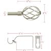 imageHVERSAILTEX Window Curtain Rods for Windows 28 to 48 Inches Adjustable Decorative 34 Inch Diameter Single Window Curtain Rod Set with Twisted Cage Finials NickelNickel