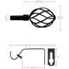 imageHVERSAILTEX Window Curtain Rods for Windows 28 to 48 Inches Adjustable Decorative 34 Inch Diameter Single Window Curtain Rod Set with Twisted Cage Finials NickelBlack