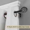 imageHVERSAILTEX Window Curtain Rods for Windows 28 to 48 Inches Adjustable Decorative 34 Inch Diameter Single Window Curtain Rod Set with Twisted Cage Finials NickelBlack