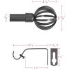 imageHVERSAILTEX Window Curtain Rods for Windows 28 to 48 Inches Adjustable Decorative 34 Inch Diameter Standard Single Window Curtain Rod Set with Round Cage Finials NickelPewter
