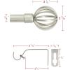 imageHVERSAILTEX Window Curtain Rods for Windows 28 to 48 Inches Adjustable Decorative 34 Inch Diameter Standard Single Window Curtain Rod Set with Round Cage Finials NickelNickel