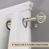 imageHVERSAILTEX Window Curtain Rods for Windows 28 to 48 Inches Adjustable Decorative 34 Inch Diameter Standard Single Window Curtain Rod Set with Round Cage Finials NickelNickel