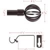 imageHVERSAILTEX Window Curtain Rods for Windows 28 to 48 Inches Adjustable Decorative 34 Inch Diameter Standard Single Window Curtain Rod Set with Round Cage Finials NickelBronze