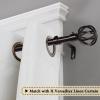 imageHVERSAILTEX Window Curtain Rods for Windows 28 to 48 Inches Adjustable Decorative 34 Inch Diameter Standard Single Window Curtain Rod Set with Round Cage Finials NickelBronze