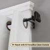 imageHVERSAILTEX Window Curtain Rods for Windows 28 to 48 Inches Adjusts Decorative 34 Inch Diameter Single Window Curtain Rod Set with West Square Classic Finials PewterBlack