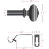 imageHVERSAILTEX Window Curtain Rods for Windows 28 to 48 Inches Adjusts Decorative 34 Inch Diameter Single Window Curtain Rod Set with West Square Classic Finials PewterPewter