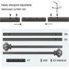 imageHVERSAILTEX Window Curtain Rods for Windows 30 to 48 Inches Splicing Adjustable 34 Inch Diameter Single Window Curtain Rod Set with Cylindrical Finials NickelPewter