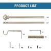 imageHVERSAILTEX Window Curtain Rods for Windows 30 to 48 Inches Splicing Adjustable 34 Inch Diameter Single Window Curtain Rod Set with Cylindrical Finials NickelNickel
