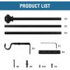 imageHVERSAILTEX Window Curtain Rods for Windows 30 to 48 Inches Splicing Adjustable 34 Inch Diameter Single Window Curtain Rod Set with Cylindrical Finials NickelBlack