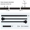 imageHVERSAILTEX Window Curtain Rods for Windows 30 to 48 Inches Splicing Adjustable 34 Inch Diameter Single Window Curtain Rod Set with Cylindrical Finials NickelBlack