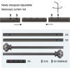imageHVERSAILTEX Window Curtain Rods for Windows 30 to 48 Inches Splicing Adjustable 34 Inch Diameter Single Window Curtain Rod Set with Cylindrical Finials NickelPewter
