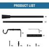 imageHVERSAILTEX Window Curtain Rods for Windows 30 to 48 Inches Splicing Adjustable 34 Inch Diameter Single Window Curtain Rod Set with Cylindrical Finials NickelBlack Cylinder