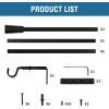 imageHVERSAILTEX Window Curtain Rods for Windows 30 to 48 Inches Splicing Adjustable 34 Inch Diameter Single Window Curtain Rod Set with Cylindrical Finials NickelBlack Cylinder
