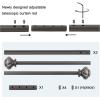 imageHVERSAILTEX Window Curtain Rods for Windows 30 to 48 Inches Splicing Adjustable 34 Inch Diameter Single Window Curtain Rod Set with Cylindrical Finials NickelPewter
