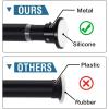 imageSpring Tension Curtain Rod for Windows 80 to 120 Inch 1inch Diameter Premium Room Divider Curtain Rod Extra Long Heavy Duty Perfect for Closets Temporary Spaces Strong and Sturdy Black