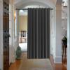 imageSpring Tension Curtain Rod for Windows 80 to 120 Inch 1inch Diameter Premium Room Divider Curtain Rod Extra Long Heavy Duty Perfect for Closets Temporary Spaces Strong and Sturdy Black