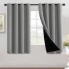 imageHVERSAILTEX 100 Blackout Patio Curtains Thermal Insulated Curtains for Sliding Door Extra Wide Window Panels Full Light Blocking Grommet Curtain with Black Liner W100 x L84 inch  Warm TaupeBlackout Dove Gray