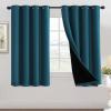 imageHVERSAILTEX 100 Blackout Patio Curtains Thermal Insulated Curtains for Sliding Door Extra Wide Window Panels Full Light Blocking Grommet Curtain with Black Liner W100 x L84 inch  Warm TaupeBlackout Dark Teal