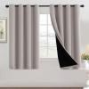 imageHVERSAILTEX 100 Blackout Patio Curtains Thermal Insulated Curtains for Sliding Door Extra Wide Window Panels Full Light Blocking Grommet Curtain with Black Liner W100 x L84 inch  Warm TaupeBlackout Warm Taupe