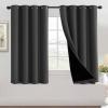 imageHVERSAILTEX 100 Blackout Patio Curtains Thermal Insulated Curtains for Sliding Door Extra Wide Window Panels Full Light Blocking Grommet Curtain with Black Liner W100 x L84 inch  Warm TaupeBlackout Charcoal Gray