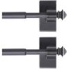 imageHVERSAILTEX 2 PACK Magnetic Curtain Rods for Metal Doors MultiUse Rods for Small Windows Cafe Sidelight and Iron Steel Places Tool Free with Square Finials Adjust from 16 to 28 Inch CocoaPewter