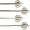 imageHVERSAILTEX 4 Pack Magnetic Curtain Rods MultiUse Adjustable Petite Cafe Sidelight Magnetic Rods Tool Free for Iron and Steel Place 9quot16quot NickelNickel