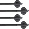 imageHVERSAILTEX 4 Pack Magnetic Curtain Rods MultiUse Adjustable Petite Cafe Sidelight Magnetic Rods Tool Free for Iron and Steel Place 9quot16quot NickelPewter