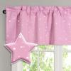 imageHVERSAILTEX Blackout Curtain Valances for Kitchen WindowLiving RoomBathroom Privacy Added Rod Pocket Home Decoration Winow Valance 52quot W x 18quot L Birds in SageGlitter Stars in Pink Base