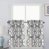 imageHVERSAILTEX Blackout Kitchen Curtains Energy Saving Ultra Soft Kitchen Half Window Curtains Rod Pocket Window Curtain Tiers for Caf Laundry Bedroom Sold 2 Panels Each 29quot x 24quot GreyNavyGeo in Grey and Navy