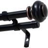imageHVERSAILTEX Elegant Window Treatment Telescoping Double Curtain Rod Set with Classic Cap 34Inch Diameter Adjusts from 66 to 120 Inches BlackBlack