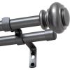 imageHVERSAILTEX Elegant Window Treatment Telescoping Double Curtain Rod Set with Classic Cap 34Inch Diameter Adjusts from 66 to 120 Inches BlackPewter