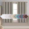 imageHVERSAILTEX Linen Blackout Curtains 45 Inches Long for BedroomLiving Room Thermal Insulated Grommet Linen Curtain Drapes Primitive Textured Burlap Effect Window Drapes 1 Panel  Heather Aegean BlueHeather Taupe