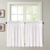 imageHVERSAILTEX Natural Linen Curtains 36 Inch Length  Textured Flax Tiers for KitchenBathroom Windows Rod Pocket Small Curtains 2 Panels AngoraOff White