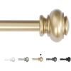 imageHVERSAILTEX Single Window Curtain Rods for Windows 28 to 48 Inches Adjustable Decorative 34 Inch Diameter with Classic Finials BlackChampagne Gold