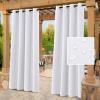 imageHVERSAILTEX White Indoor Outdoor Curtains for Patio Waterproof Stainless Steel Silver Grommet Thermal Insulated Light Blocking Outdoor Drapes for DeckGazebo Pure White 52x108 Inch 1 PanelPure White