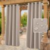 imageHVERSAILTEX White Indoor Outdoor Curtains for Patio Waterproof Stainless Steel Silver Grommet Thermal Insulated Light Blocking Outdoor Drapes for DeckGazebo Pure White 52x108 Inch 1 PanelNatural