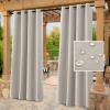 imageHVERSAILTEX White Indoor Outdoor Curtains for Patio Waterproof Stainless Steel Silver Grommet Thermal Insulated Light Blocking Outdoor Drapes for DeckGazebo Pure White 52x108 Inch 1 PanelStone