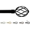 imageHVERSAILTEX Window Curtain Rods for Windows 28 to 48 Inches Adjustable Decorative 34 Inch Diameter Single Window Curtain Rod Set with Twisted Cage Finials NickelBlack