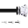 imageHVERSAILTEX Window Curtain Rods for Windows 28 to 48 Inches Adjustable Decorative 34 Inch Diameter Standard Single Window Curtain Rod Set with Acrylic Diamond Finials Matte BlackBlack