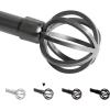 imageHVERSAILTEX Window Curtain Rods for Windows 28 to 48 Inches Adjustable Decorative 34 Inch Diameter Standard Single Window Curtain Rod Set with Round Cage Finials NickelPewter