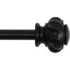 imageHVERSAILTEX Window Curtain Rods for Windows 30 to 48 Inches Splicing Adjustable 34 Inch Diameter Single Window Curtain Rod Set with Cylindrical Finials NickelBlack