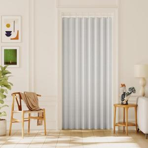 imageHVERSAILTEX 100 Blackout Linen Curtain Accordion Door Curtains for Doorway Privacy Folding Closet Door Curtain Room Divider Sliding Door Shade with Hooks 1 Panel W100 x L78 Heather IvoryHeather Porcelain